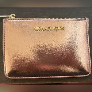 Michael Kors Jet Set Travel Small Top Zip Leather Coin Pouch in Primrose